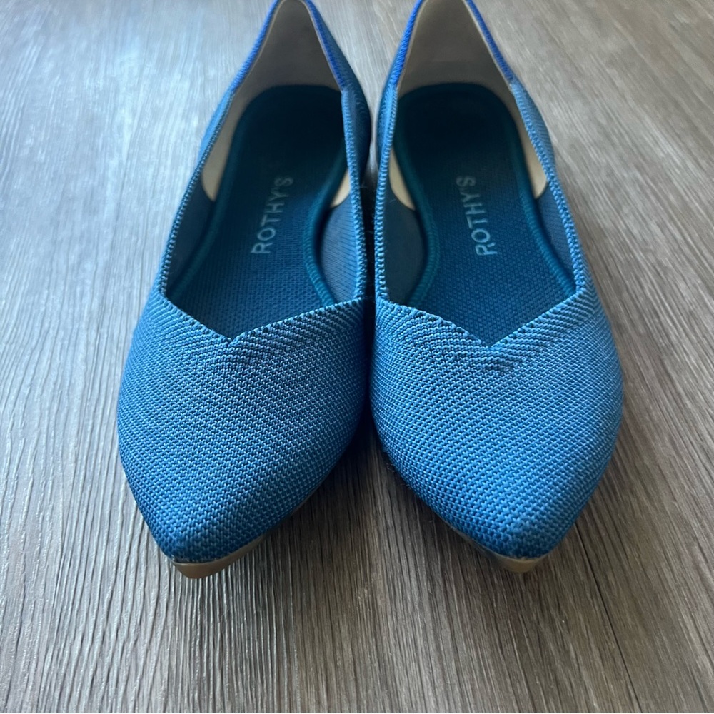 Rothy's The Point Flat Shoe in Blue Women's Size 7 - Picture 3 of 8